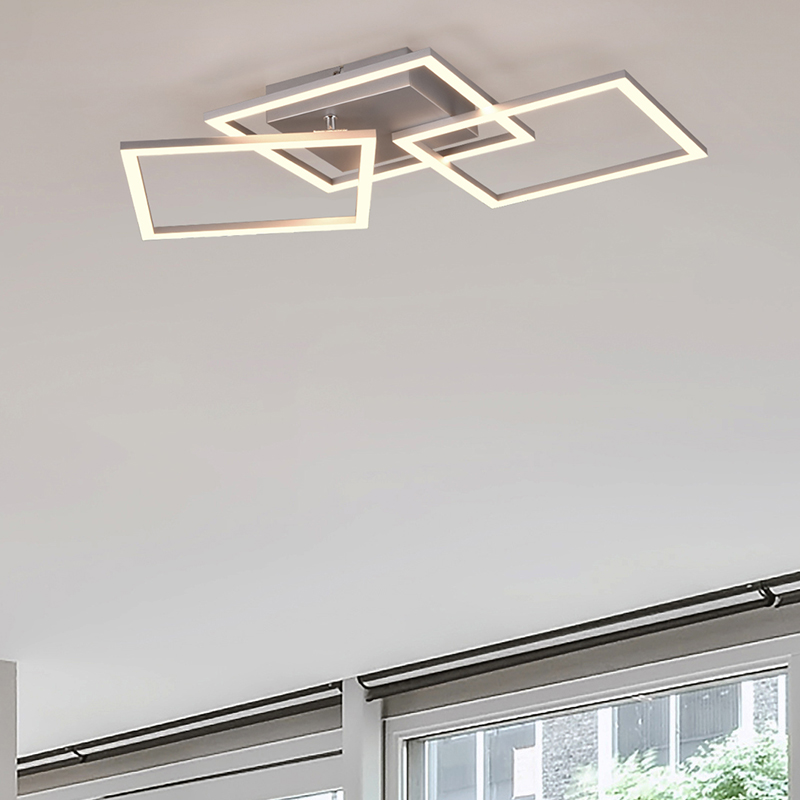 Chrome flush ceiling light modern, Margaux, 31W, 3000K LED