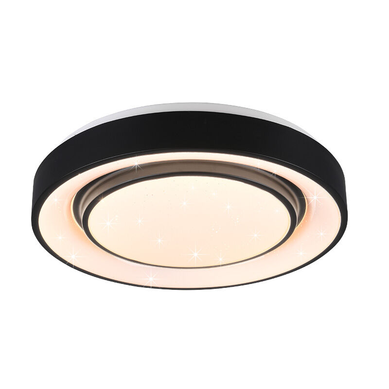 Black flush ceiling light modern, Freke, 20W, RGBW LED