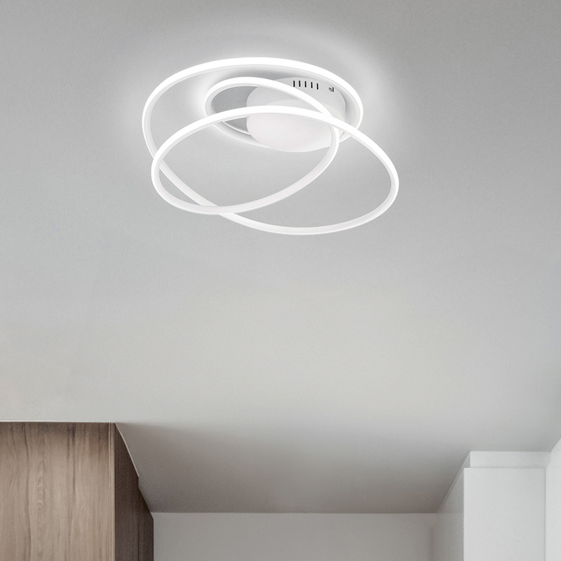 White flush ceiling light design, Marell, 36W, 4000K LED, 3-step dimmable