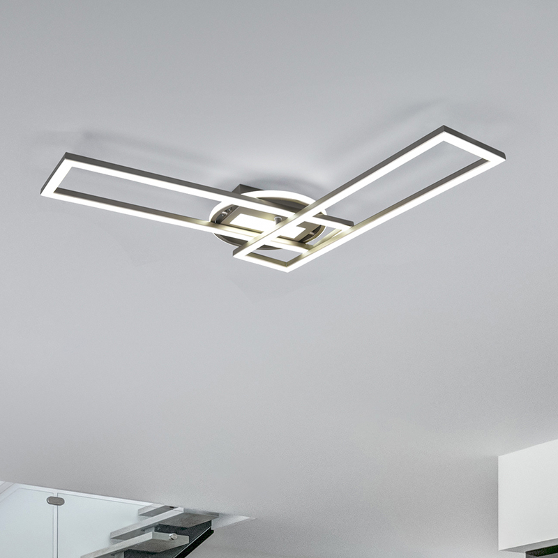 Nickel flush ceiling light modern, Jadon, 30W, warm to cold white adjustable LED