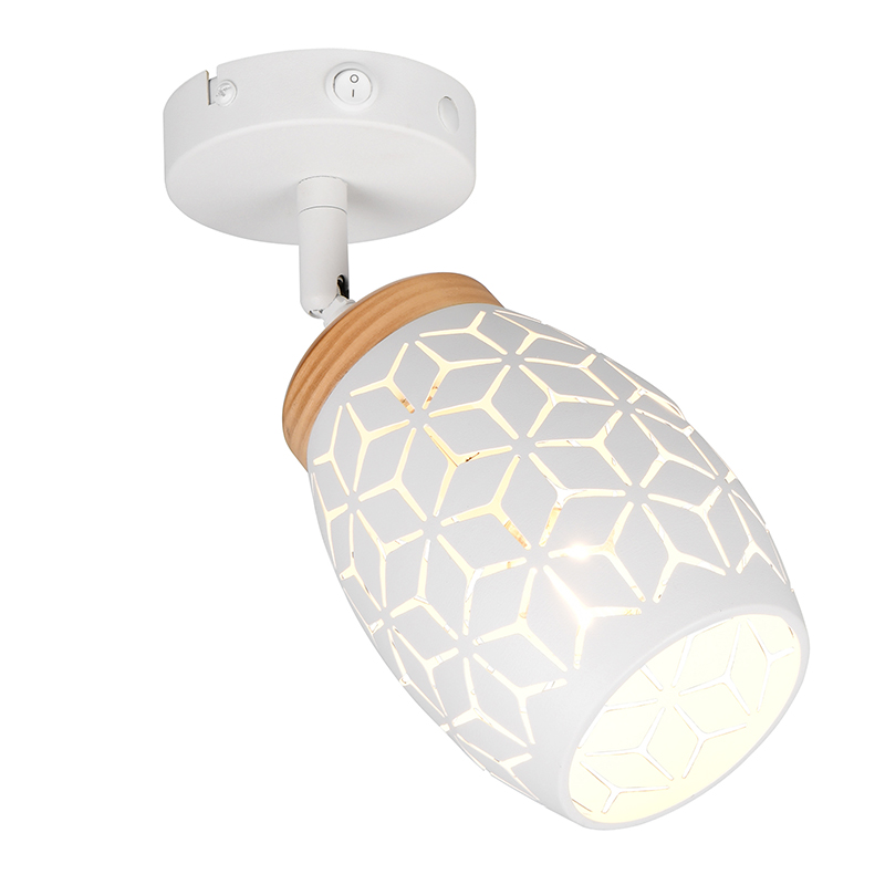 White wall spotlight modern, Delana, with switch