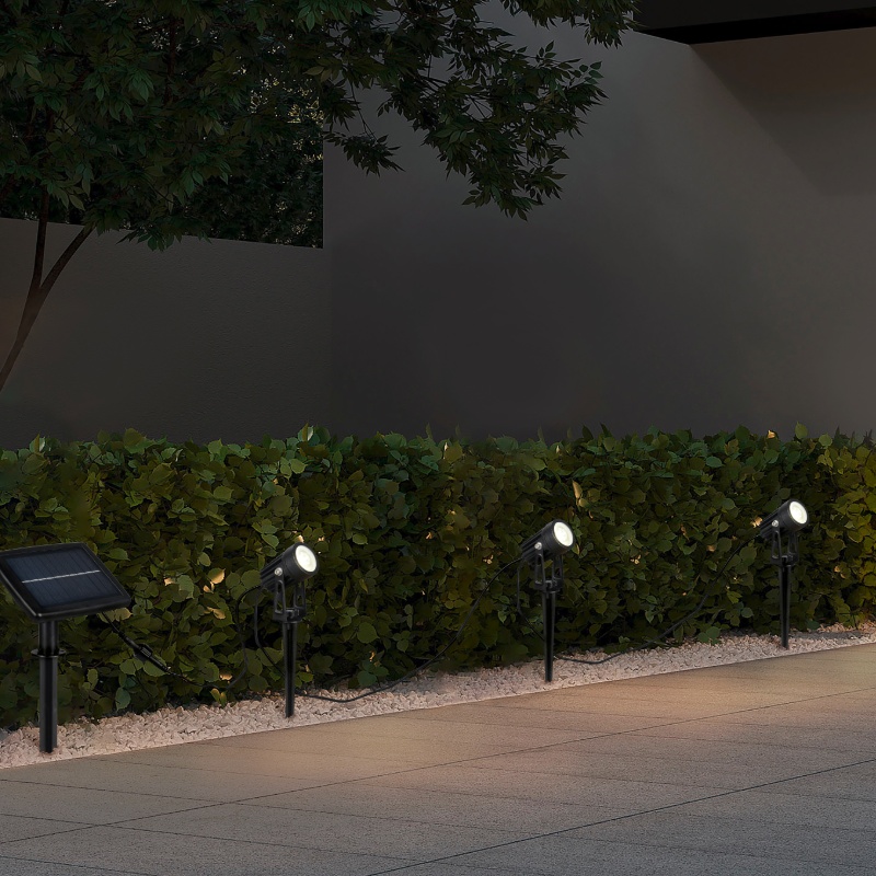 Black solar garden spike lights, Mijke, 0,5W, 4000K LED, IP44