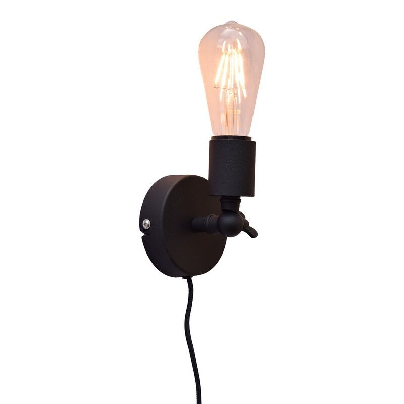 Industrial wall light black, Bolb, with switch