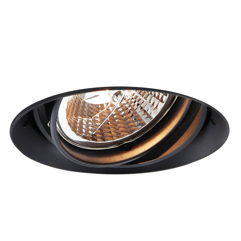 Modern trimless recessed downlight black, Wilhelm, GU10 AR111