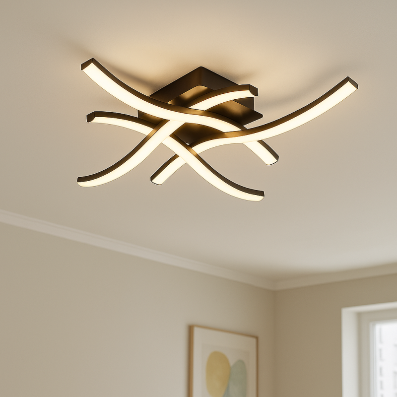 Modern ceiling light black, Julian, 16W, 2700K LED, 3-step dimmable