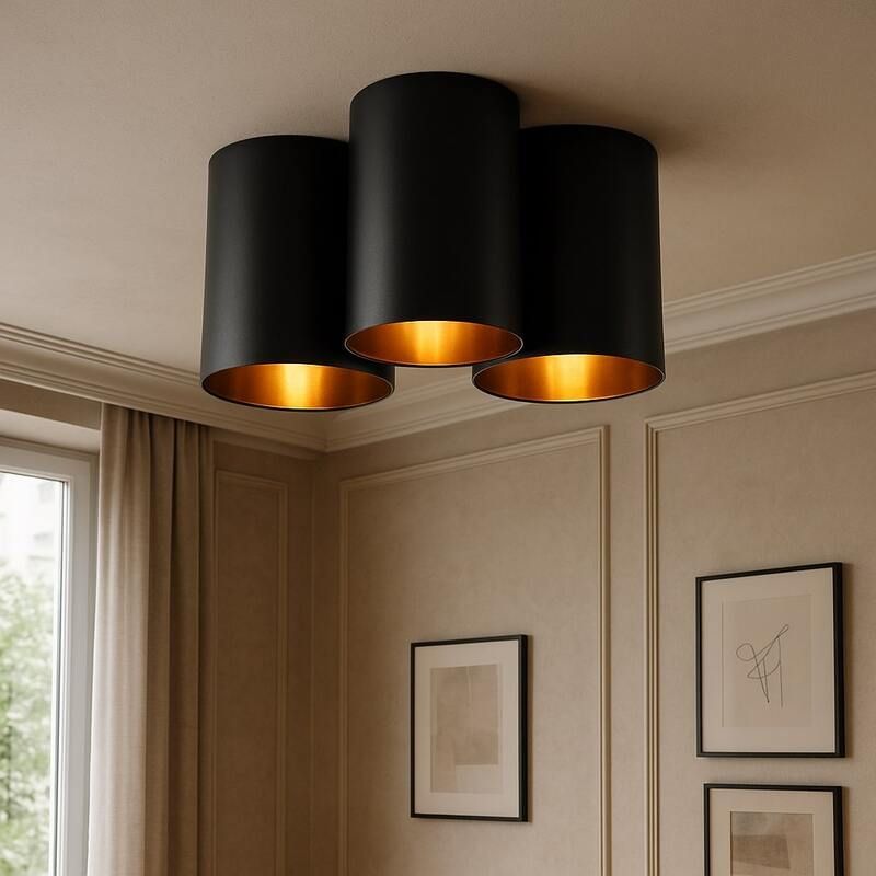 Modern ceiling light black, Franck