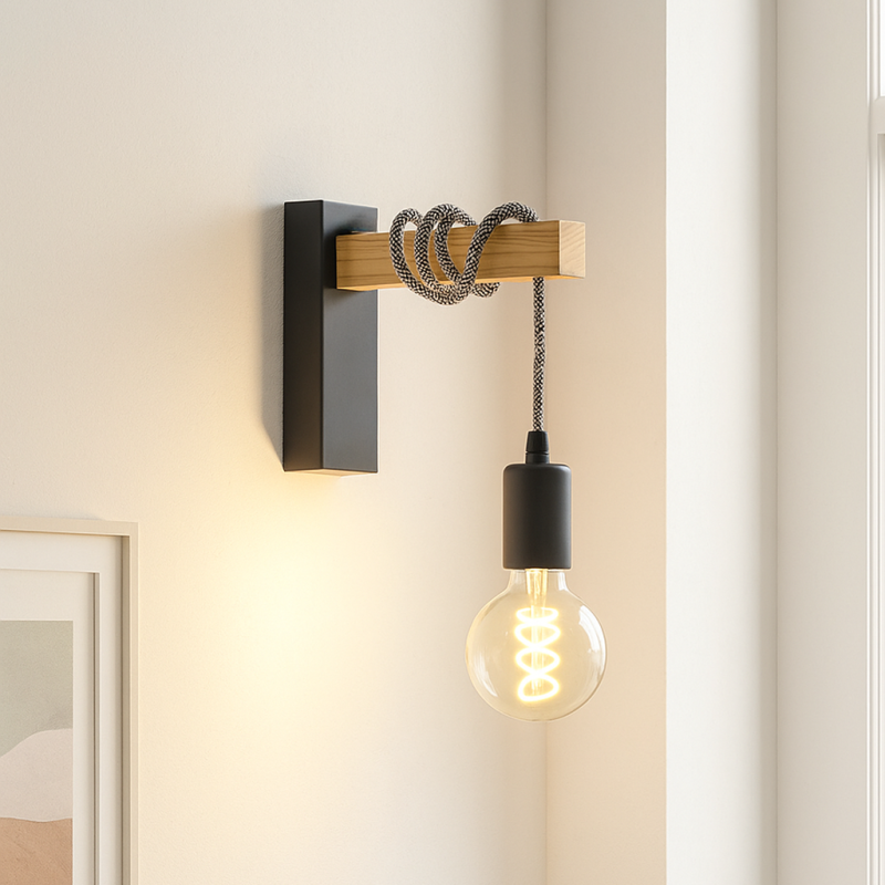 Wood wall light black, Rena