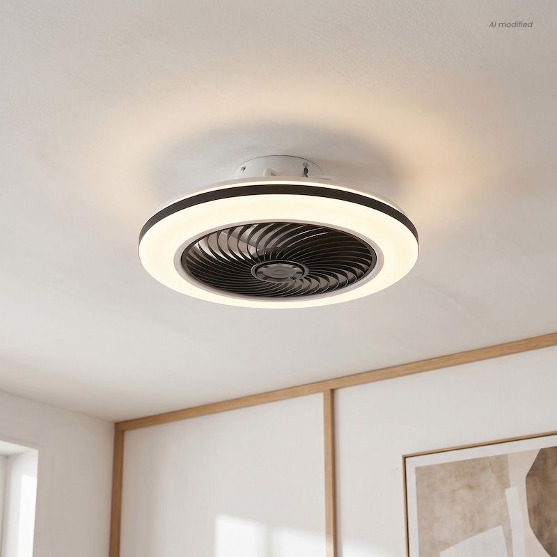 Modern ceiling fan black, Hale, 40W, 3000K LED, with remote control