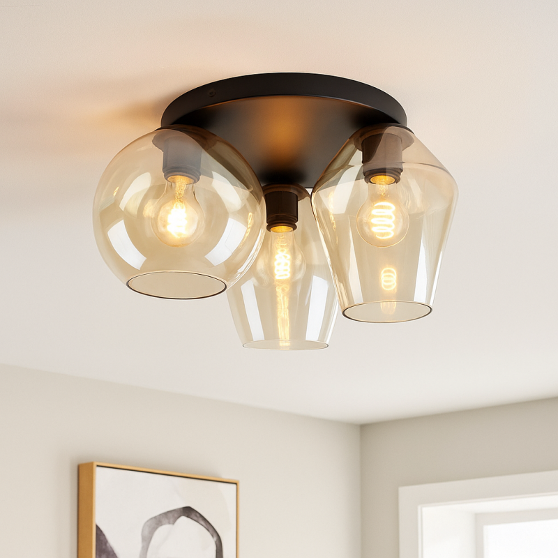 Design ceiling light amber, Lazaro
