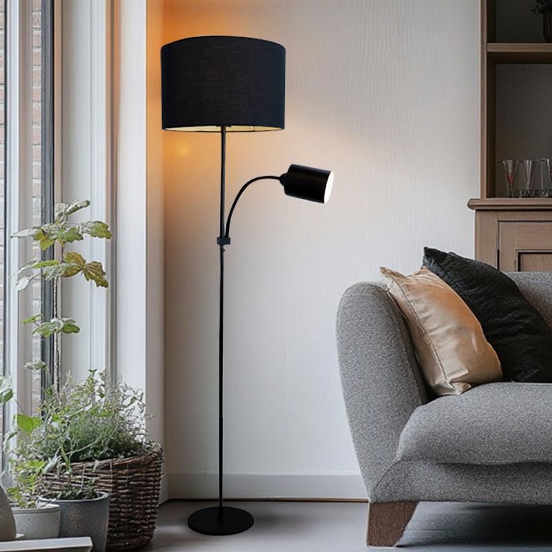 Modern reading floor lamp black, Zev, with switch Modern reading floor lamp black, Zev, with switch