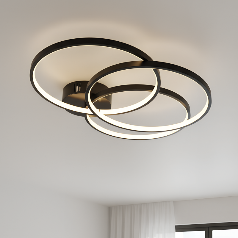 Design flush ceiling light black, Giorgio, 42W, 3000K LED Design flush ceiling light black, Giorgio, 42W, 3000K LED
