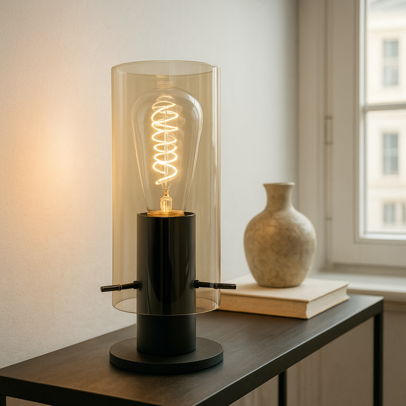 Design table lamp amber, Dilaram, with switch