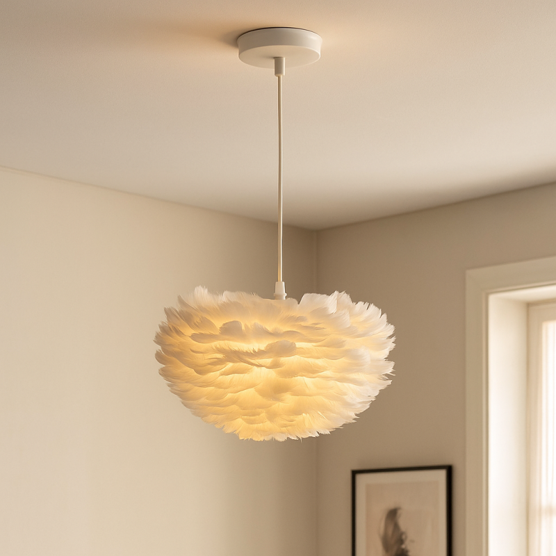 Fabric pendant light white, Suzie Fabric pendant light white, Suzie