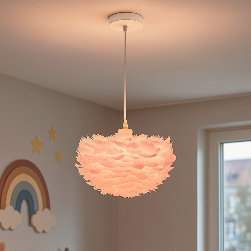 Fabric pendant light pink, Suzie