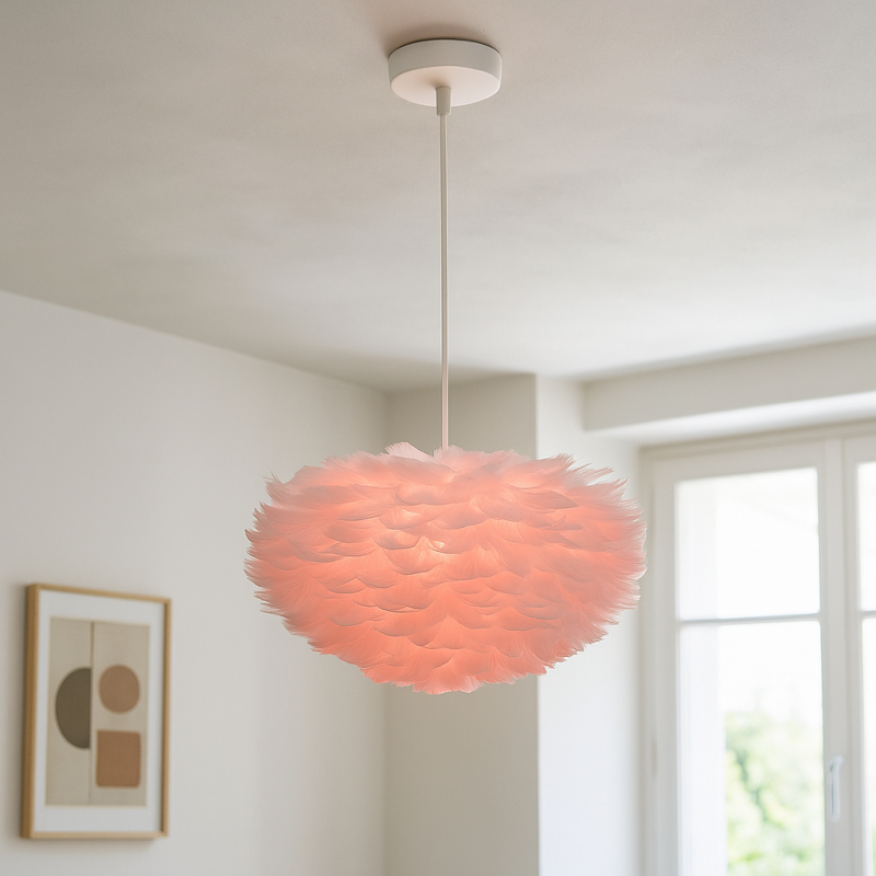 Fabric pendant light pink, Suzie