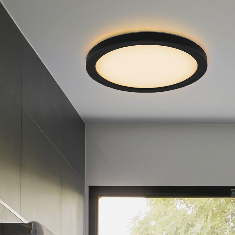 Plastic bathroom ceiling light black, Shivani, 15W, 3000K LED, IP44