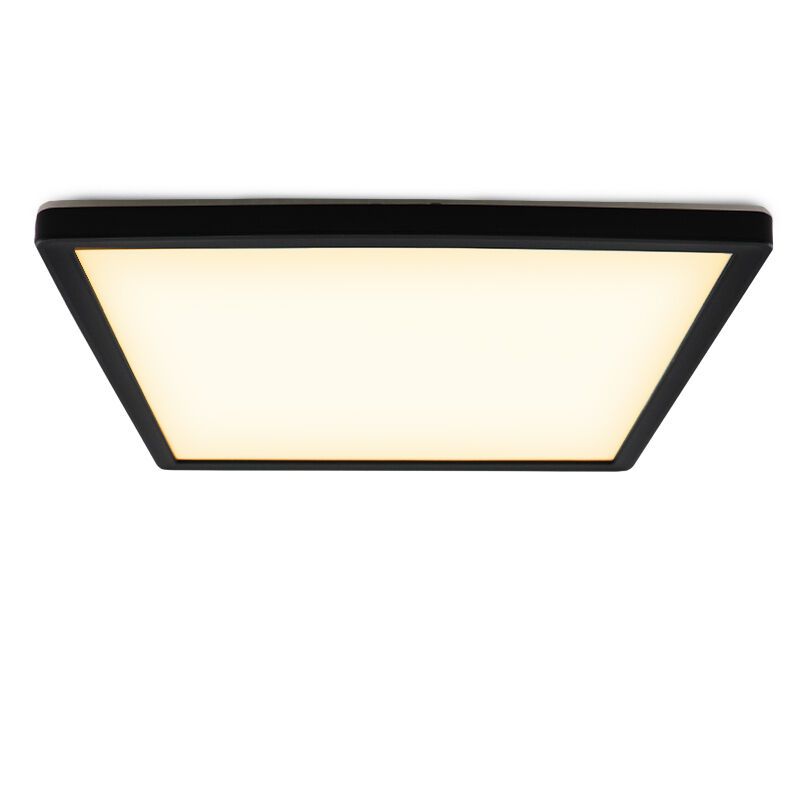 Plastic flush ceiling light black, Shona, 18W, 3000K LED, 3-step dimmable