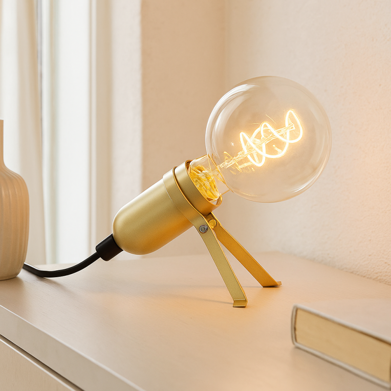 Metal table lamp gold, Gidon, with switch Metal table lamp gold, Gidon, with switch