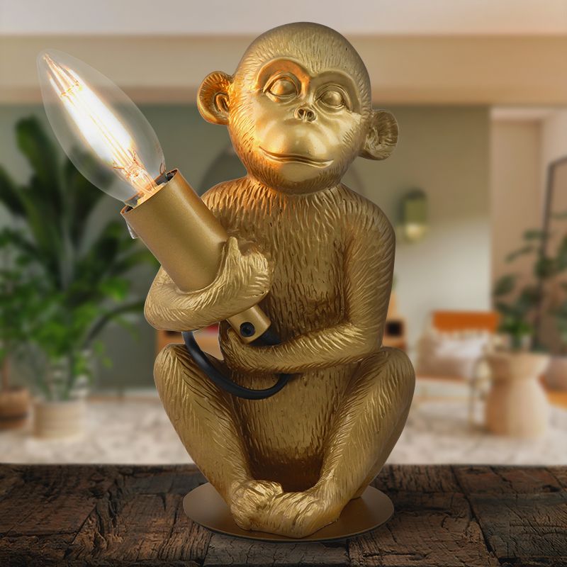 Modern table lamp gold, Monkey, with switch Modern table lamp gold, Monkey, with switch