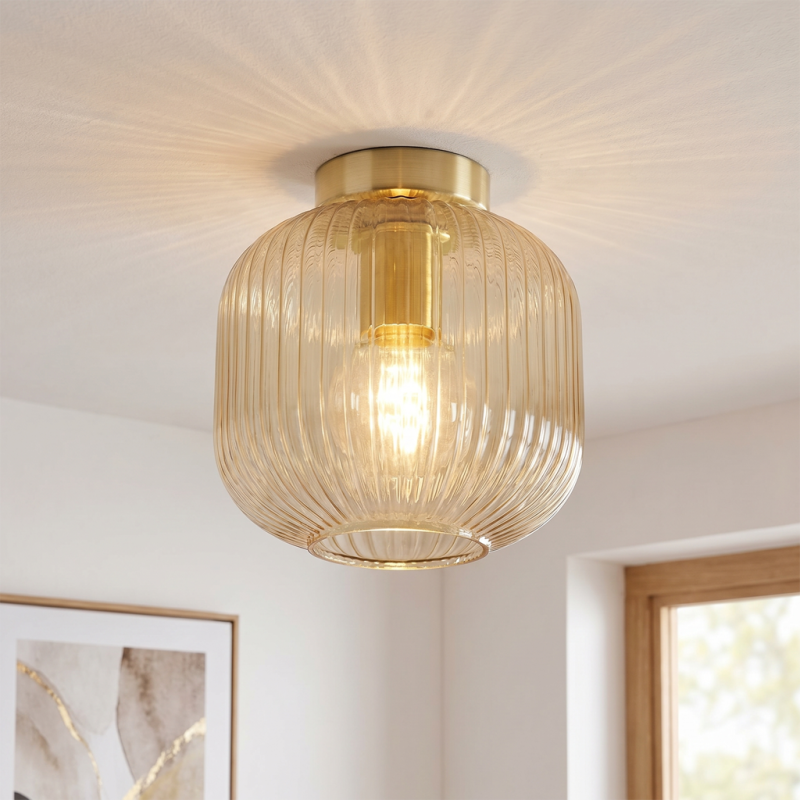 Retro ceiling light amber, Charlois