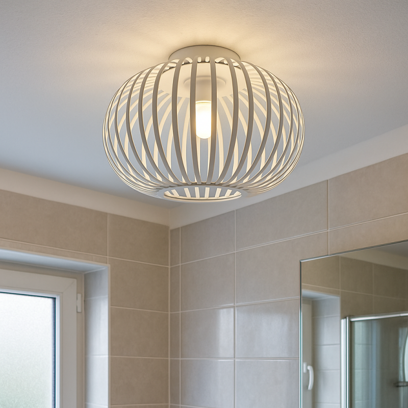 Industrial bathroom ceiling light white, Lieve, IP44