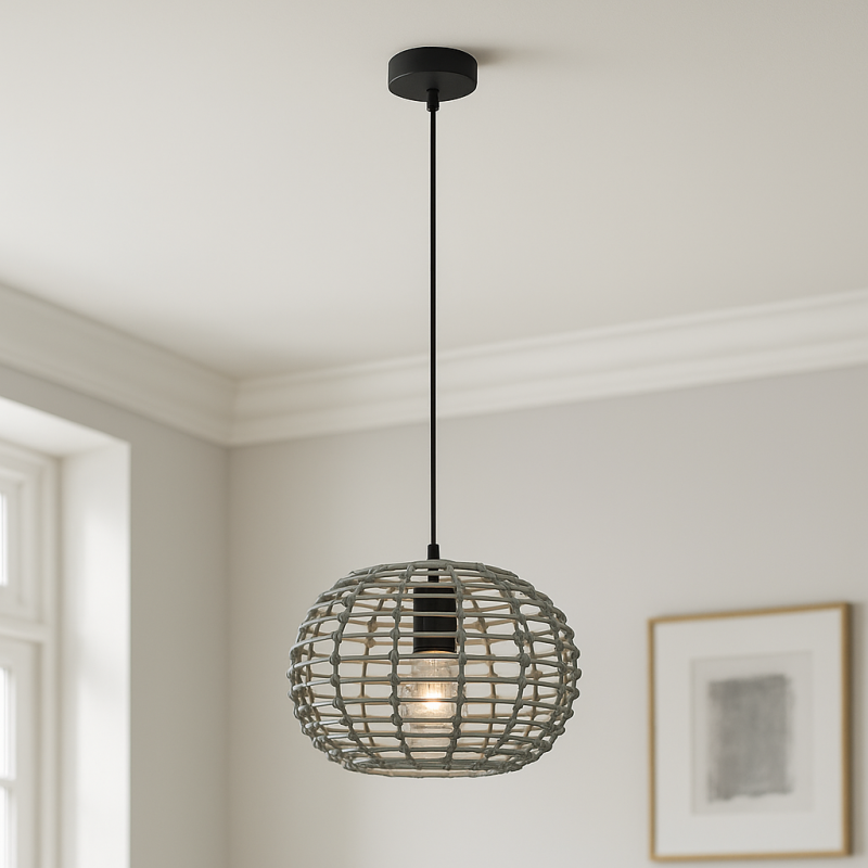 Rattan pendant light grey, Roza Rattan pendant light grey, Roza