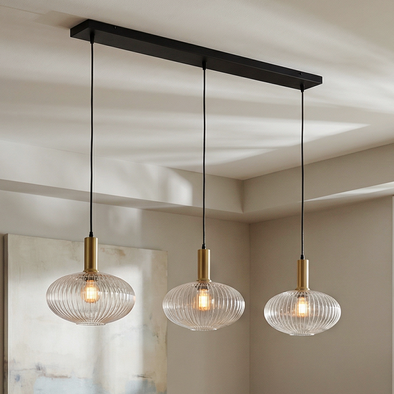 Retro pendant light transparent, Charlois