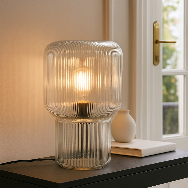 Design table lamp transparent, Chelsea, with switch