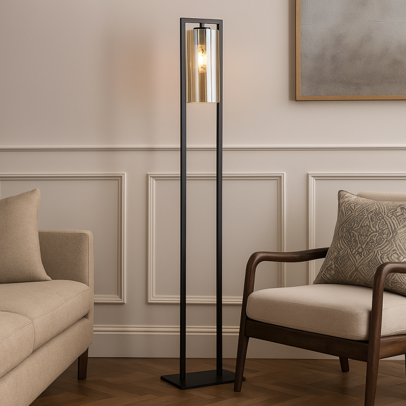 Industrial floor lamp black, Tonia, with switch Industrial floor lamp black, Tonia, with switch
