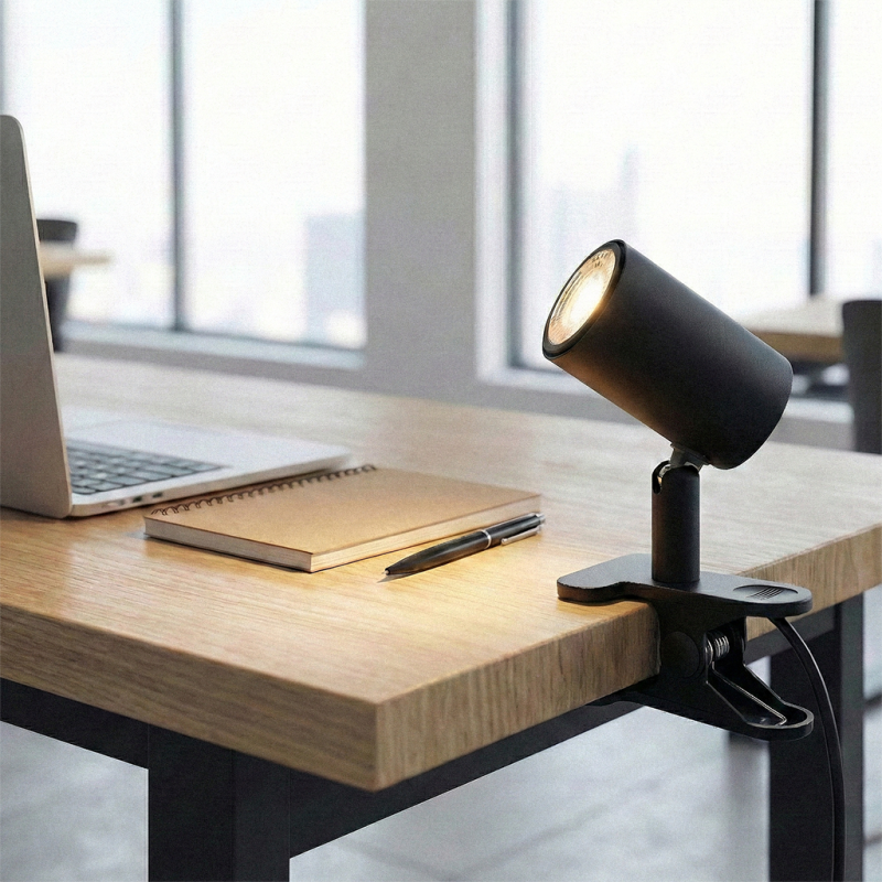 Modern clip spotlight black, Elena, with switch