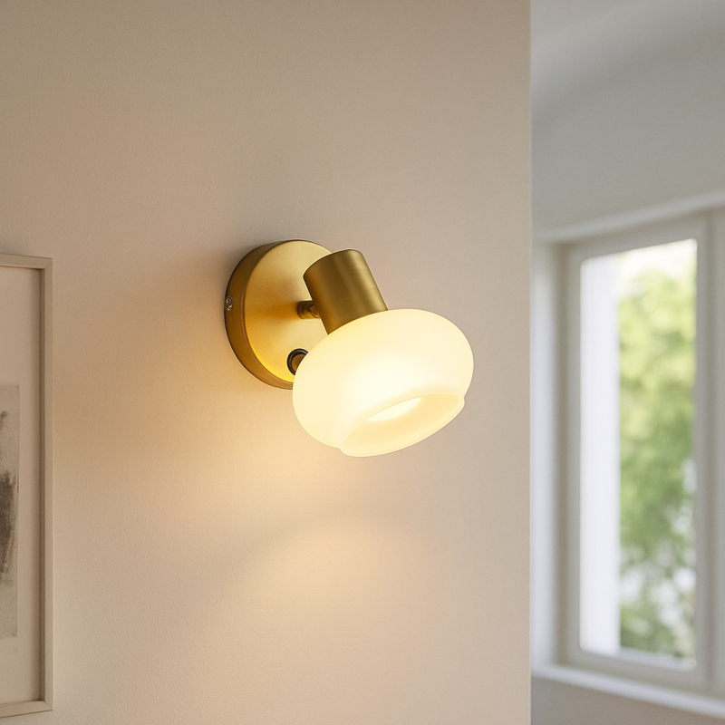 Design wall spotlight white, Skip, with switch