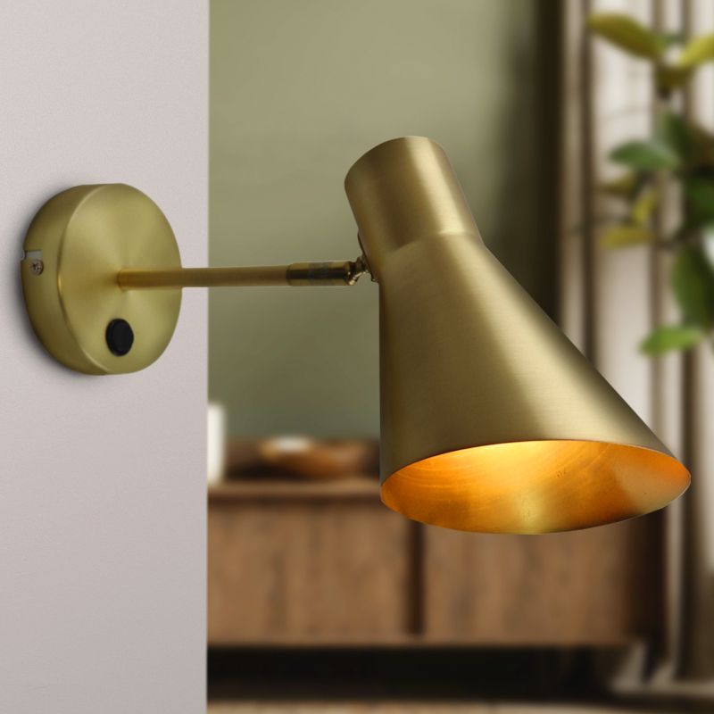 Modern wall light brass, Vico, with switch