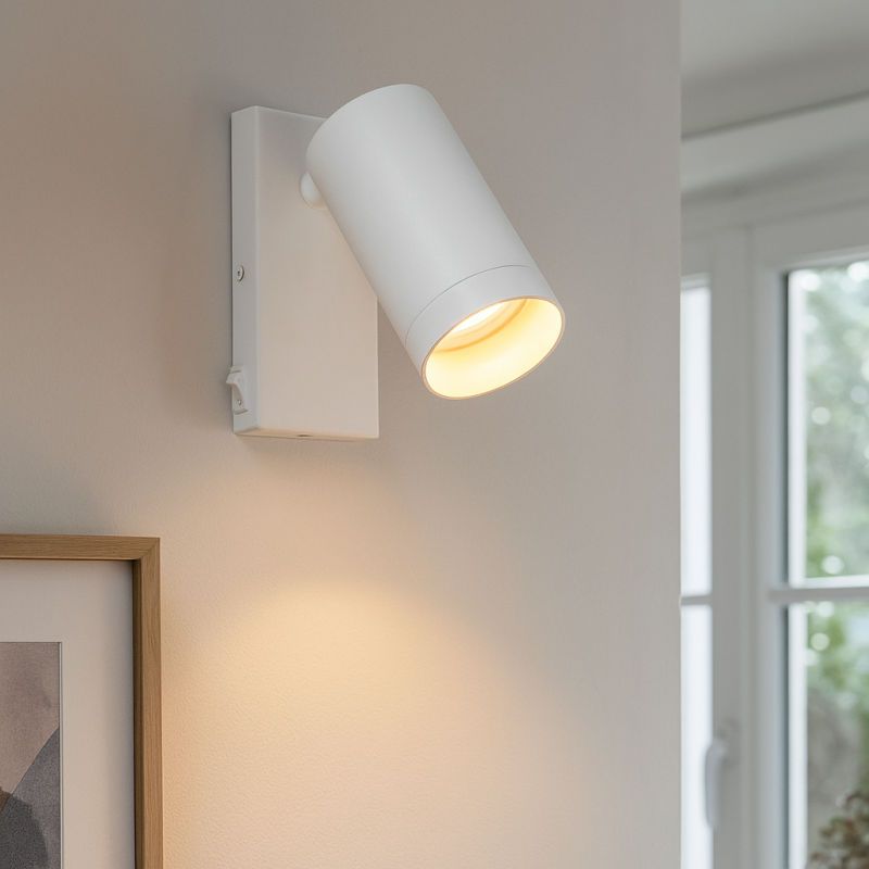 Modern wall spotlight white, Nadi, with switch