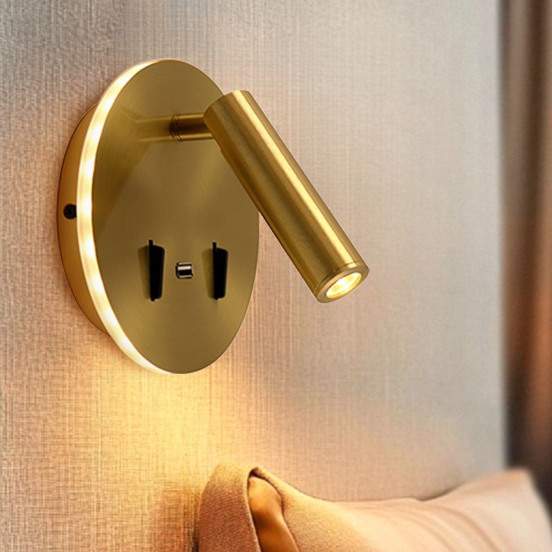 Modern wall light gold, Alec, 9W, 3000K LED, with switch