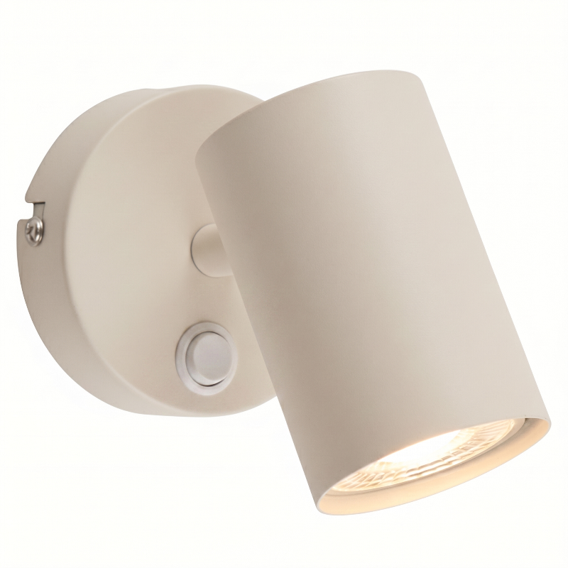 Modern wall spotlight beige, Elena, with switch