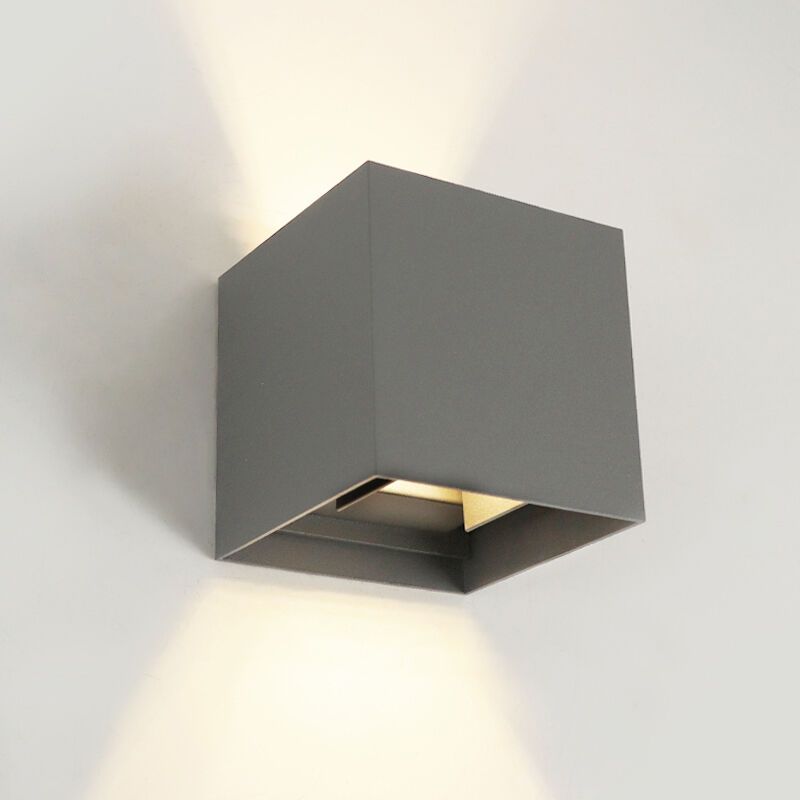 Modern up down wall light grey, Dion, 6W, 3000K LED, IP65 Modern up down wall light grey, Dion, 6W, 3000K LED, IP65