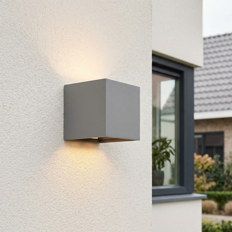 Modern up down wall light grey, Dion, IP65