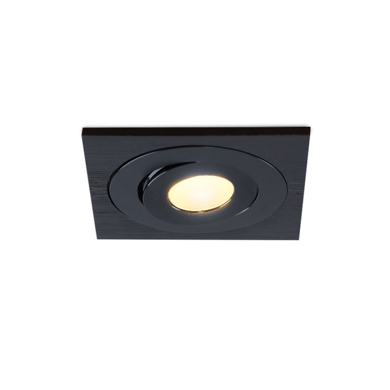 Rona square adjustable porch spotlight, IP44, dimmable, black