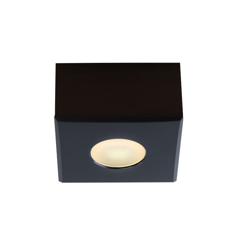 Square black surface mounted spotlight Fredo, IP44, dimmable