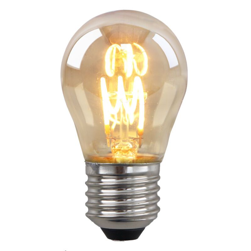 Dimmable Olucia E27 LED filament bulb Tuelo, amber, 4W, 2200K