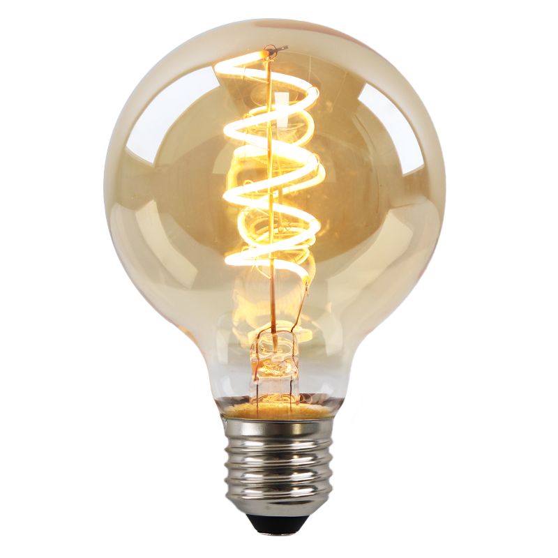 Dimmable Olucia E27 LED filament bulb Tuelo, amber, G80, 4W, 2200K Dimmable Olucia E27 LED filament bulb Tuelo, amber, G80, 4W, 2200K
