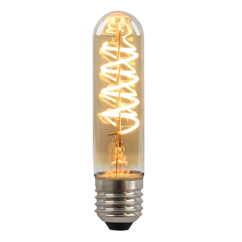 Dimmable Olucia E27 LED tubular bulb Damien, amber, 4W, 2200K