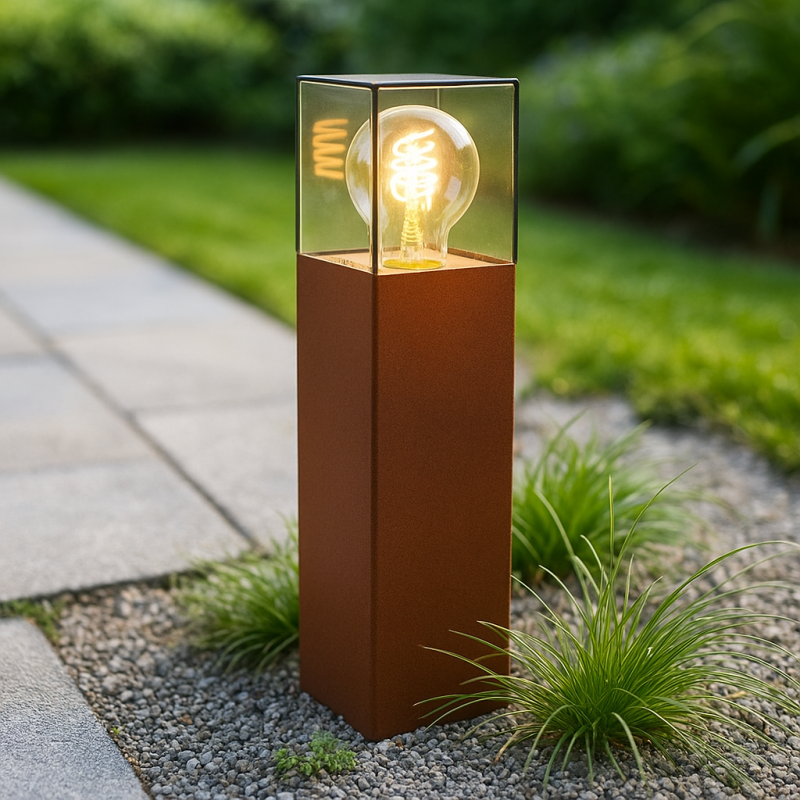 Modern outdoor light rust coloured, Sanel, IP44 Modern outdoor light rust coloured, Sanel, IP44