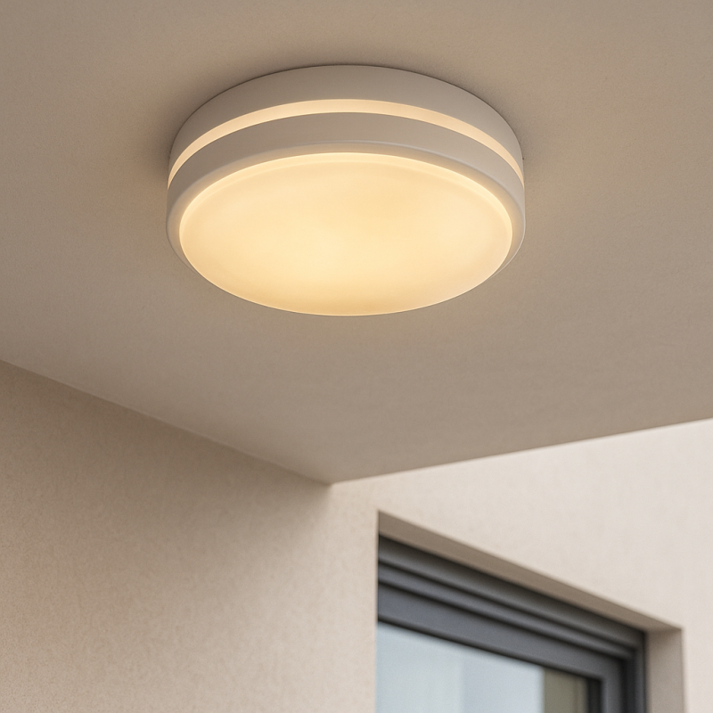 Plastic outdoor light white, James, IP54