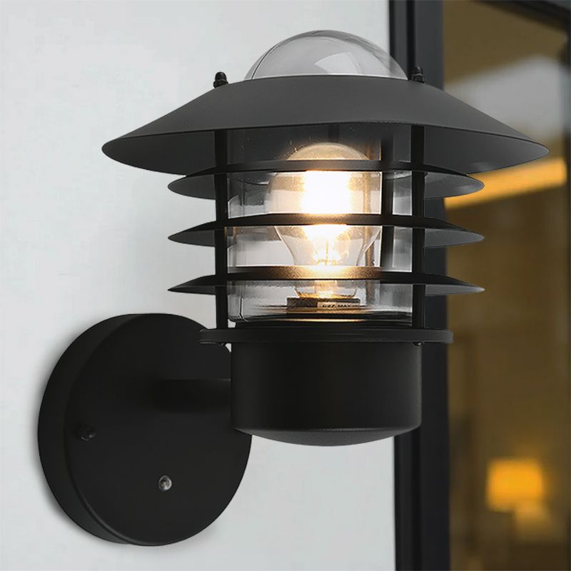 Stainless Steel outdoor wall light with dusk to dawn sensor black, Felice, IP44 Stainless Steel outdoor wall light with dusk to dawn sensor black, Felice, IP44