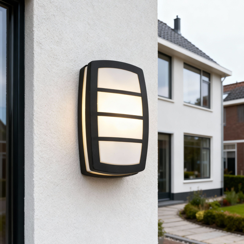 Modern outdoor light black, Serge, IP44