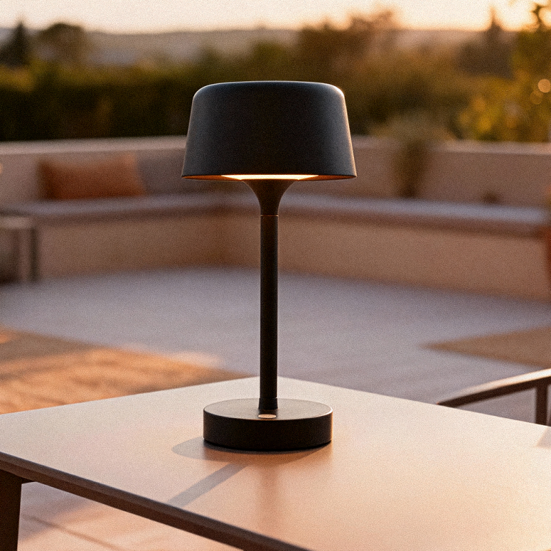 Modern outdoor table lamp black, Emily, 3W, 3000K LED, IP44, 3-step dimmable Modern outdoor table lamp black, Emily, 3W, 3000K LED, IP44, 3-step dimmable