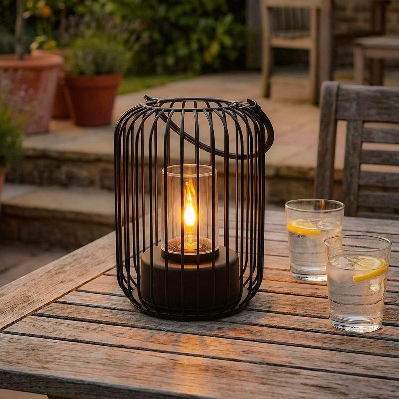 Modern outdoor table lamp black, Enya, IP44 Modern outdoor table lamp black, Enya, IP44