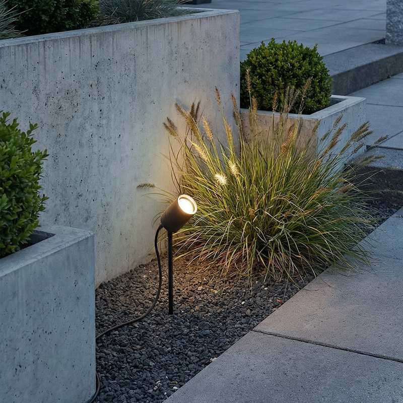 Modern garden spike light black, pedro, IP44