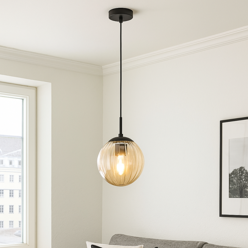 Retro pendant light amber, Rifka Retro pendant light amber, Rifka